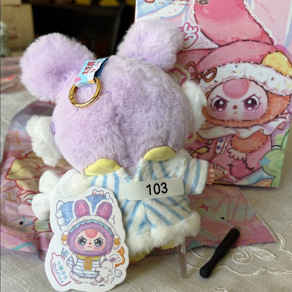 103, Baby Three Sweet Dreams Adorable Plush Bunny - Picture 2 of 3